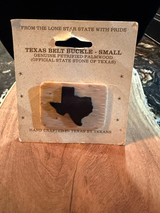 Hand Crafted Accessories - Hand Crafted Texas Belt Buckle in Black and Cream